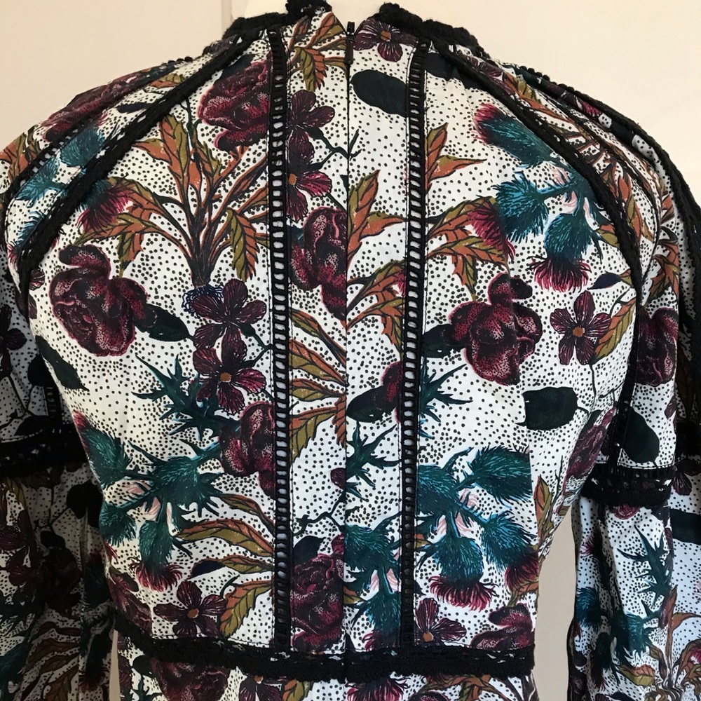 TOPSHOP Floral Cotton Long Sleeve Top Size 4 NWT - Picture 9 of 13